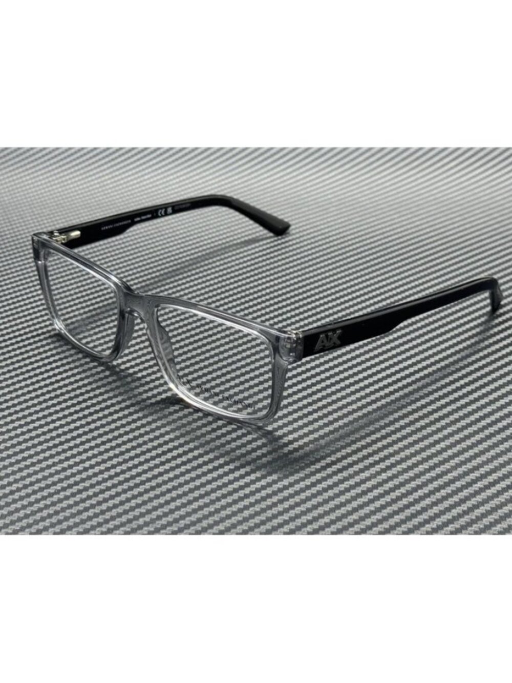 New A|X Armani Exchange Men  Transparent Grey Eyeglasses  53- 17- 145